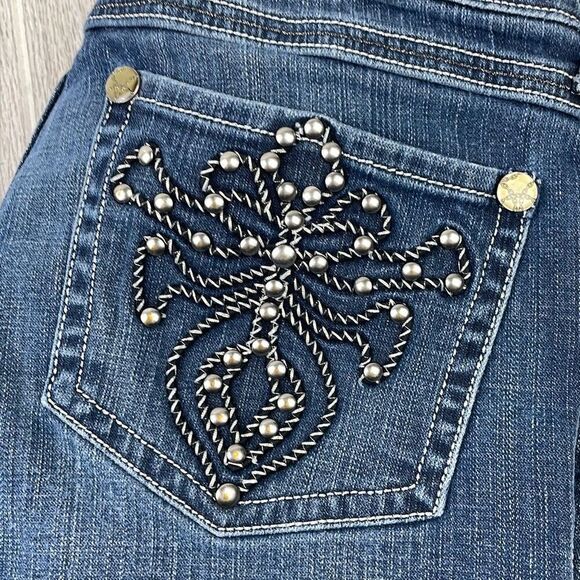 Rock '47 Wrangler Women's Ultra Low Rise Denim Jeans Size 11 x 36 - Picture 2 of 12
